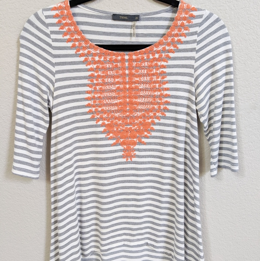 THML 3/4 sleeve embroidered tee